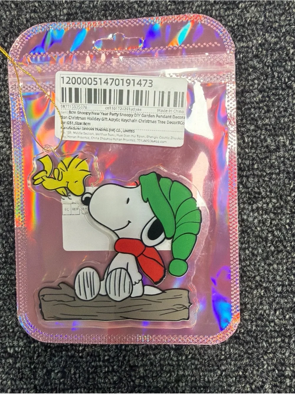 Peanuts Snoopy & Woodstock Red Hat Holiday Ornament